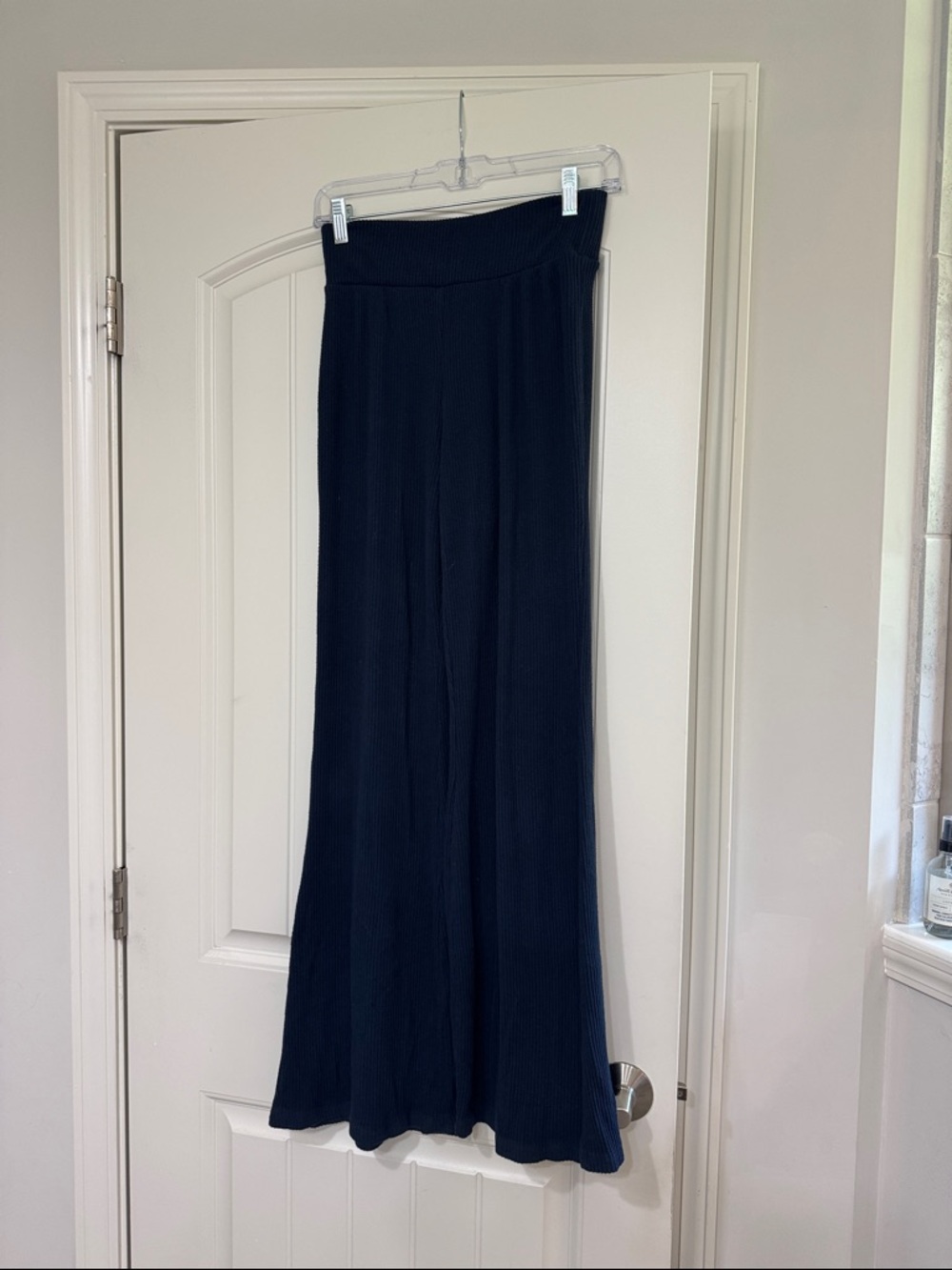 Abercrombie & Fitch Navy Wide Leg Ribbed Pants